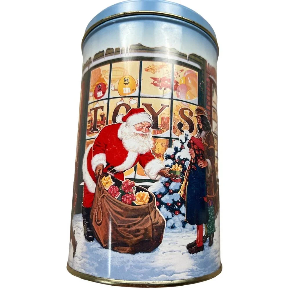 M&M 1991 Season's Greetings Peanut Cholate Candie Collectible Tin